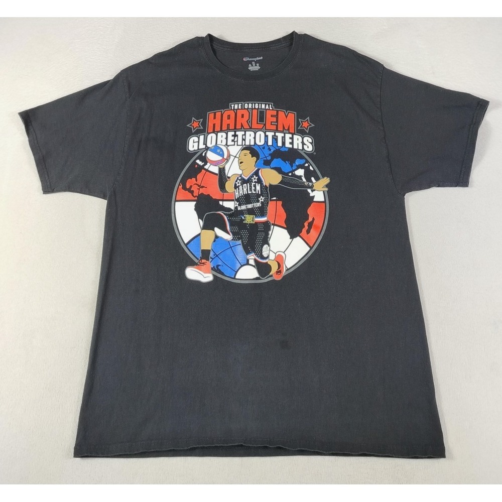 Champion Harlem Globetrotters Shirt Mens XL Black‎ Basketball Graphic Tee